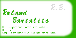 roland bartalits business card